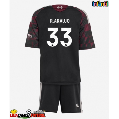Camisa de Futebol Liverpool Ronald Araujo #33 Equipamento Alternativo Infantil 2026-27 Manga Curta (+ Calças curtas)